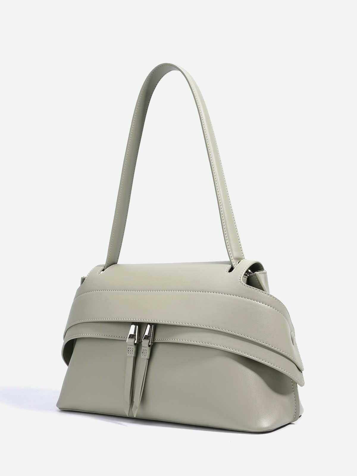 Women's Simple Fashion Trendy Design Saddle High-grade Fine Grain Leather Shoulder Bags