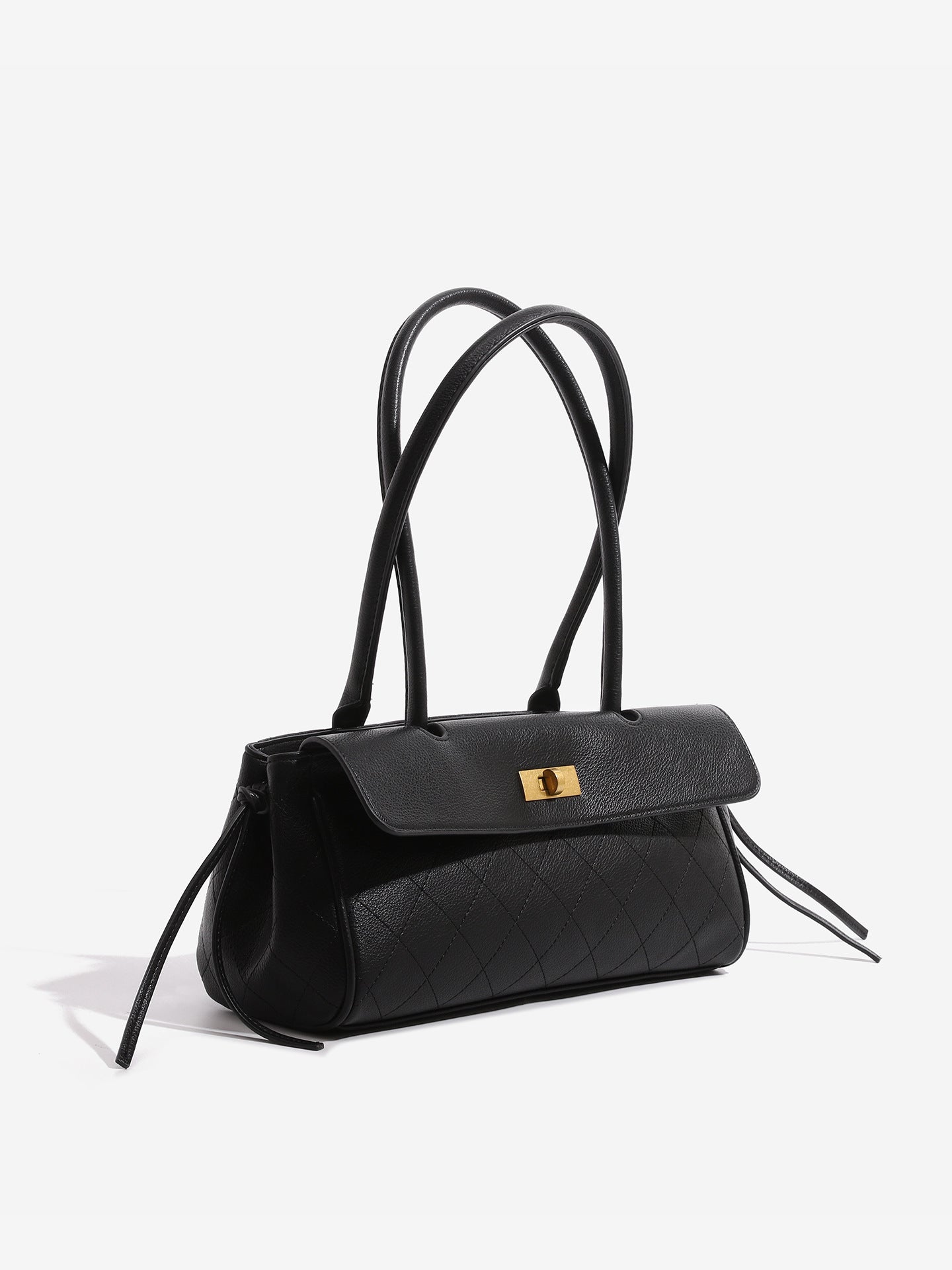 Women's High-grade Rhombus Baguette Retro Large Capacity Commuter Underarm Bag