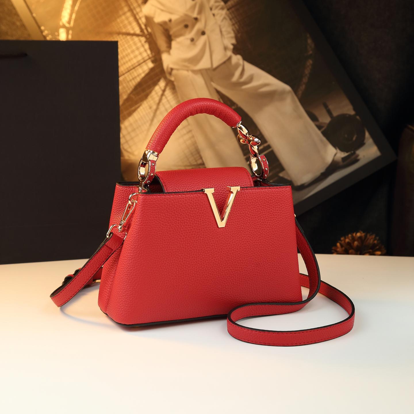 Women's Genuine Leather Soft Fashion Versatile Simple Bucket Bags
