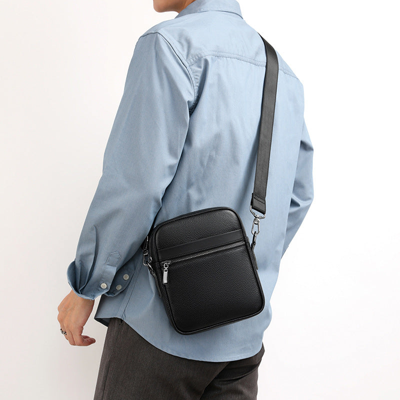 Men's First Layer Cowhide Large Capacity Business Shoulder Bags