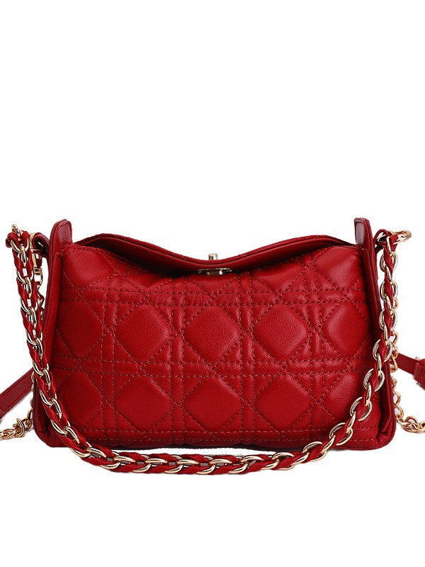 Female Niche Rhombus Chain Advanced Lazy Shoulder Bags