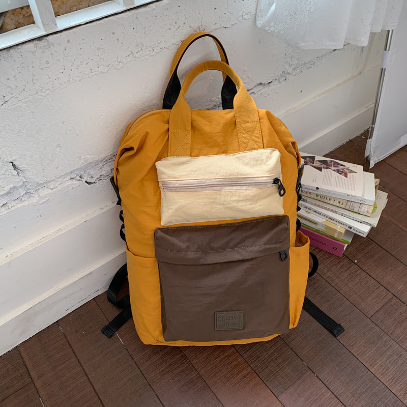 Women's Korean Style Good-looking Niche Contrast Color Atmosphere Lightweight Commuter Backpacks