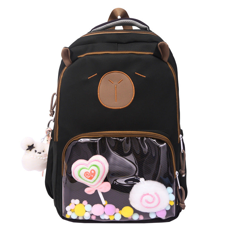 Cartoon Niche Design Two-dimensional Transparent Layer Backpacks