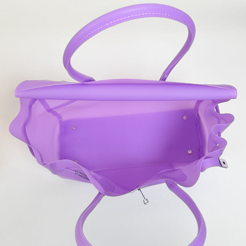Fashion Jelly Summer Waterproof Transparent Large Tote Bag