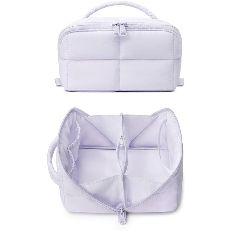 Candy Color Quilted Cotton Bubble Storage Makeup Bag