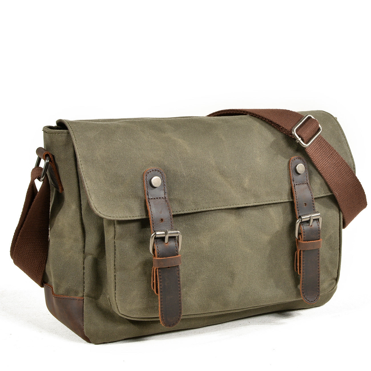 Men's Oblique Oil Wax Retro Sport Canvas Men's Messenger Bag