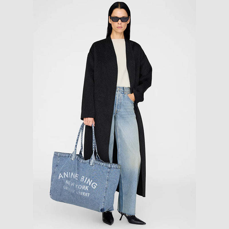 Women's North American Niche Classic Printing Denim Washed Fried Women's Handbag