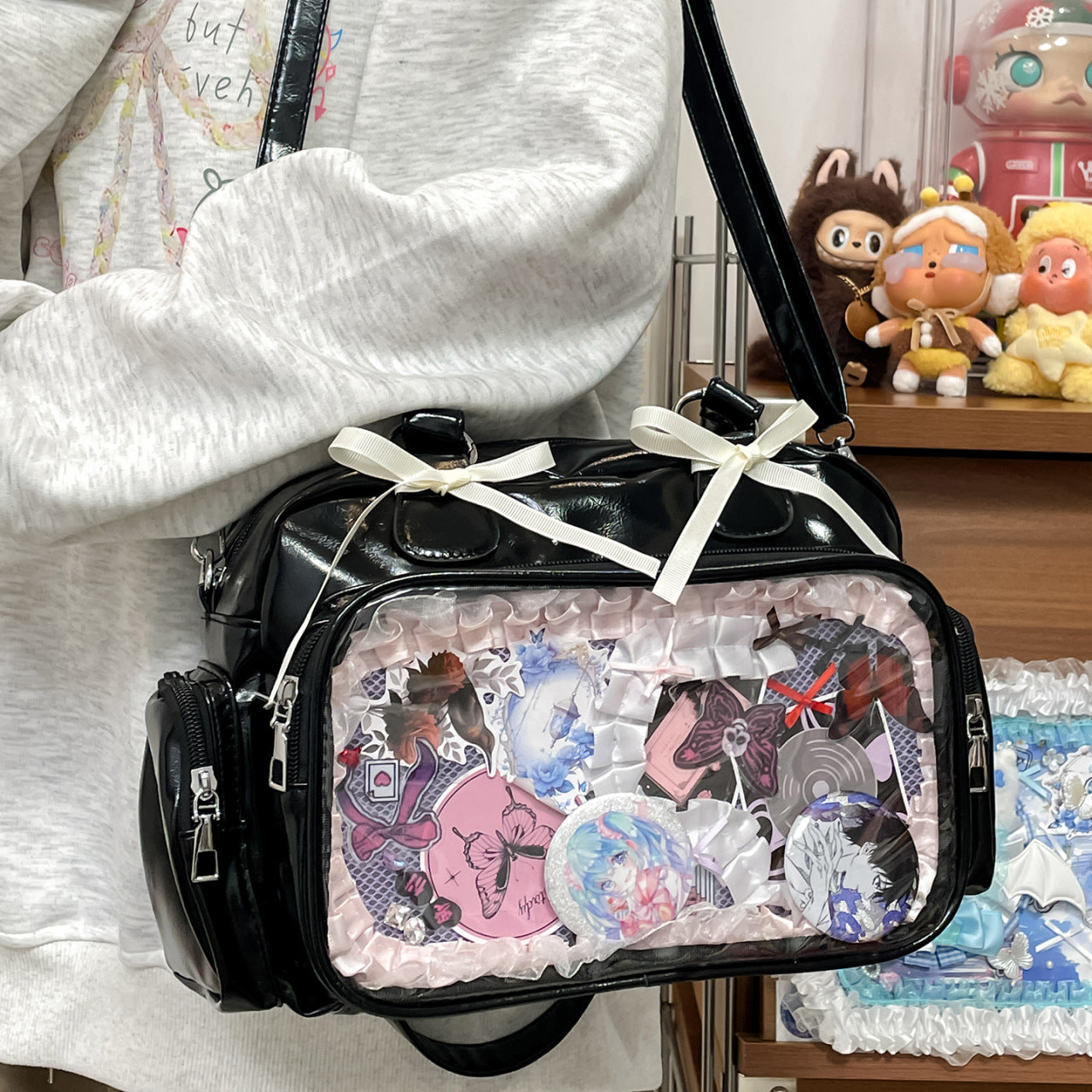 Lightweight Transparent Cartoon Cute Uniform Portable Secondary Bags