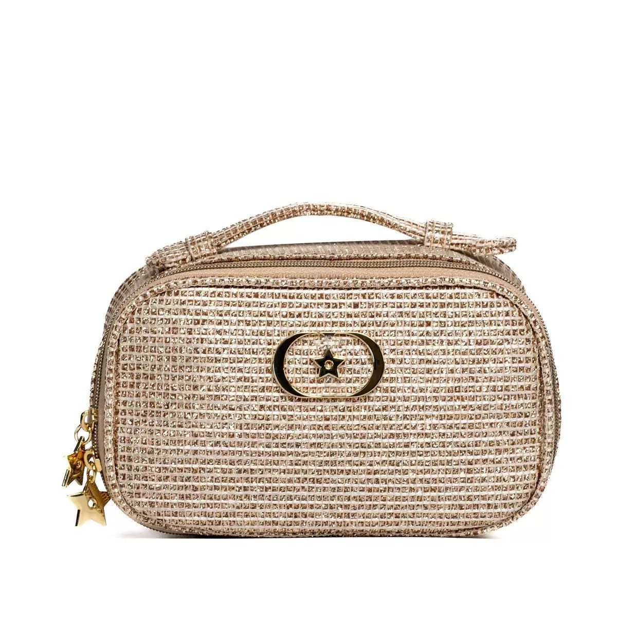 Christmas Gold Silk Clutch Suit Double Makeup Bag