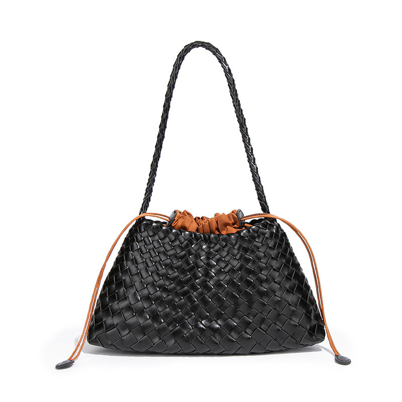 Women's Niche Underarm Woven Vegetable Basket Personality Bucket Bags