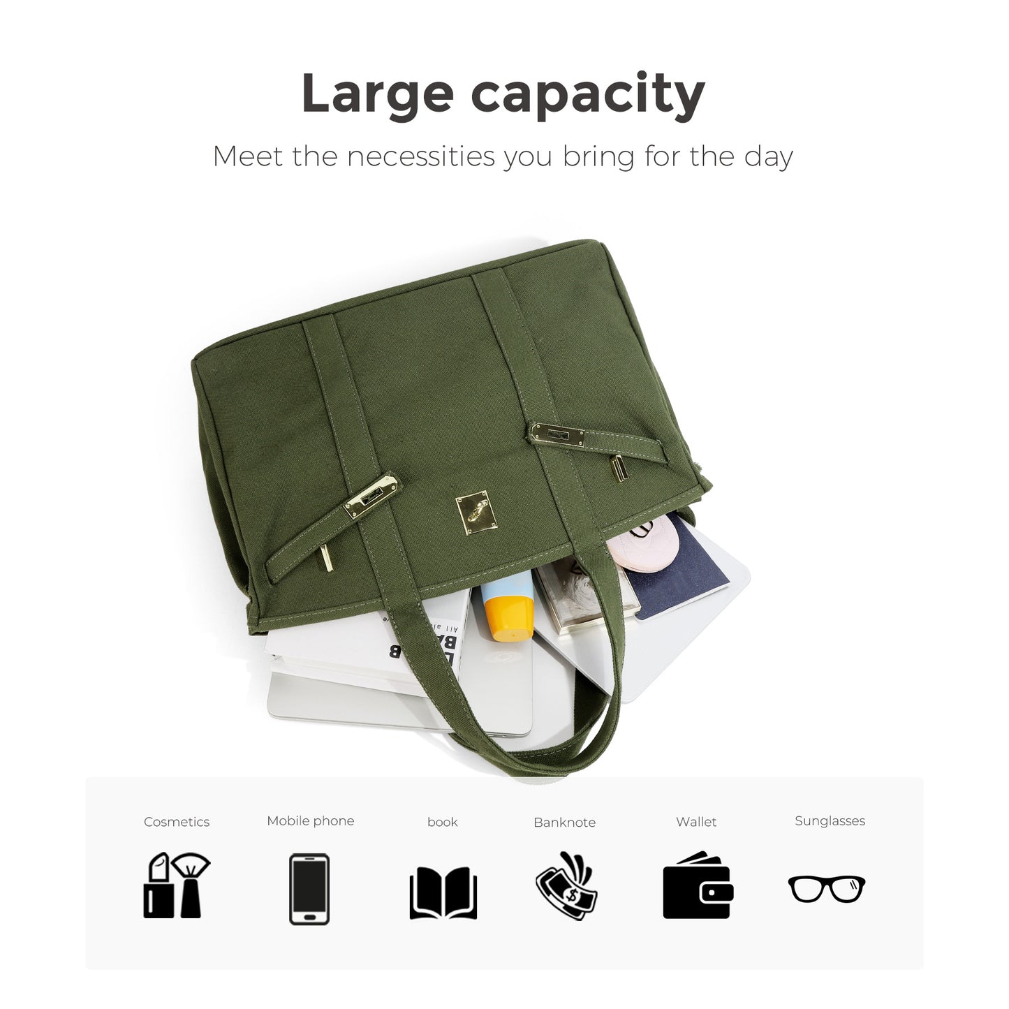 Durable Canvas High-grade Plain Large Capacity Tote Bags