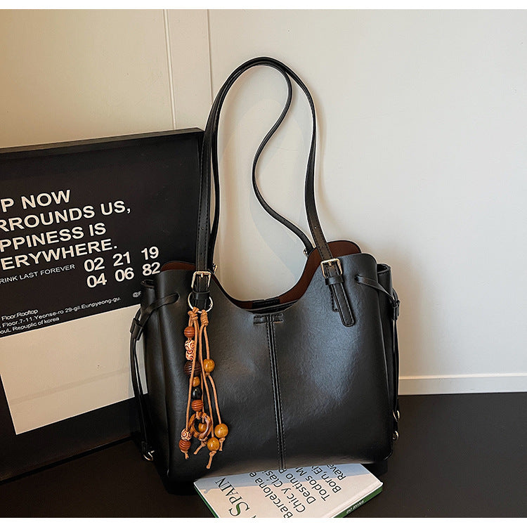 Women's Folding Big Advanced Texture Commuter Large Capacity Simple Women's Shoulder Bag