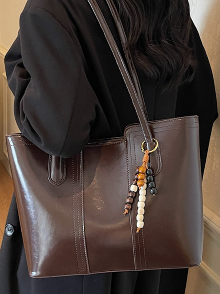 Women's Large Capacity Fashion Commuter Textured Autumn Korean Tote Bags