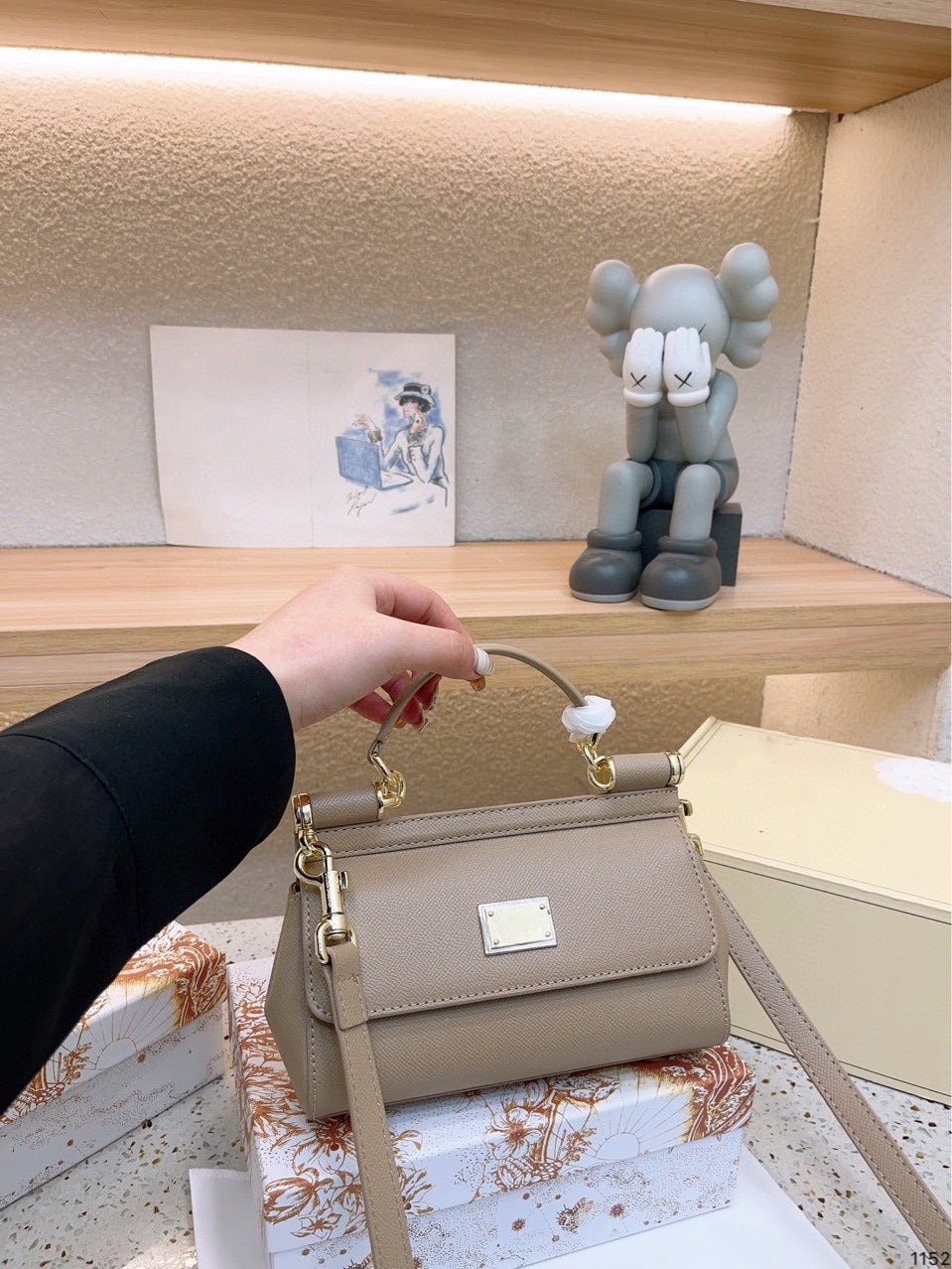 Women's Commuter Hand Palm Print Fashion Workplace Mini Women's Handbag
