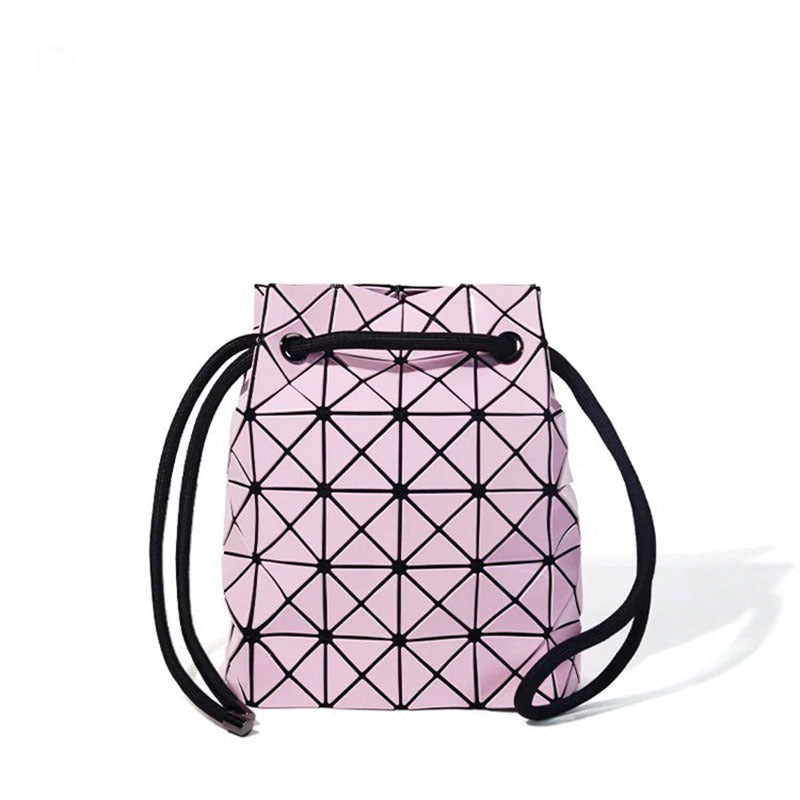Women's House Drawstring Geometric Cutting Piece Type Large Bucket Bag