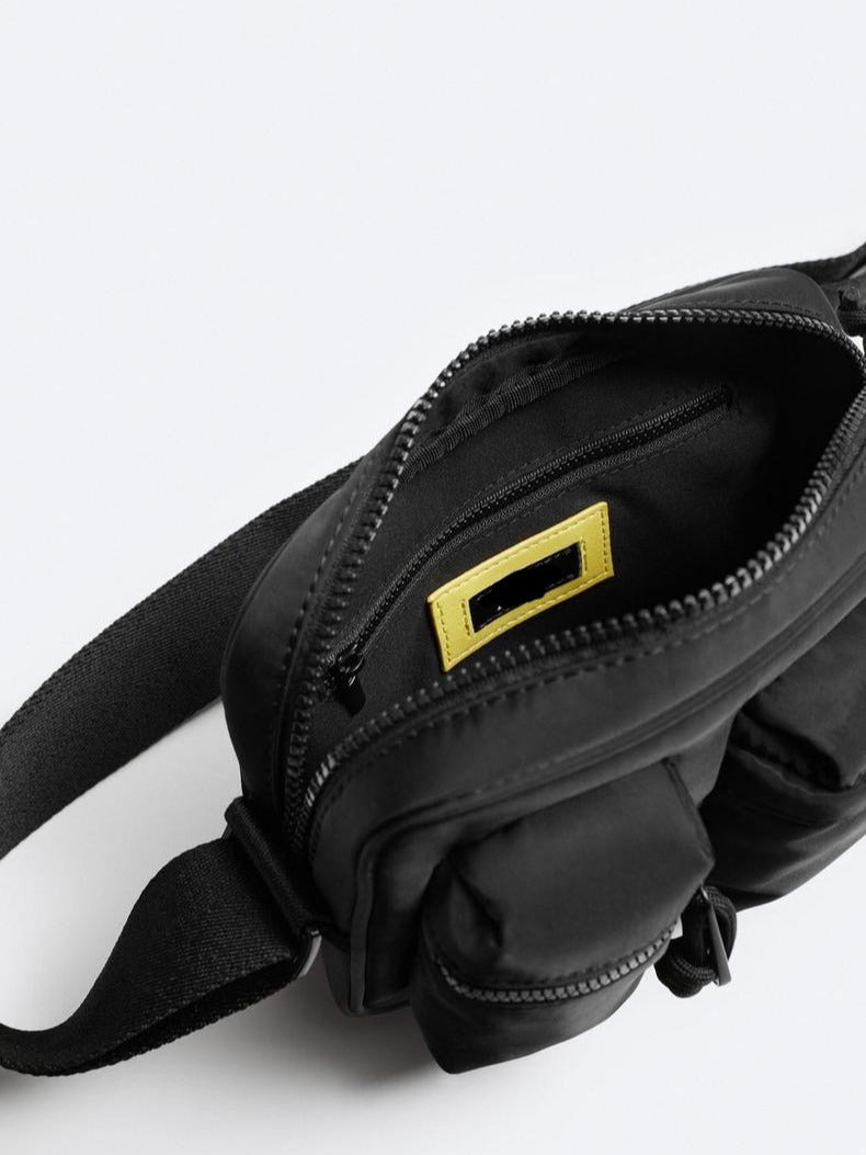 Men's Fashion Black Nylon Cloth Mini Commuter Bags
