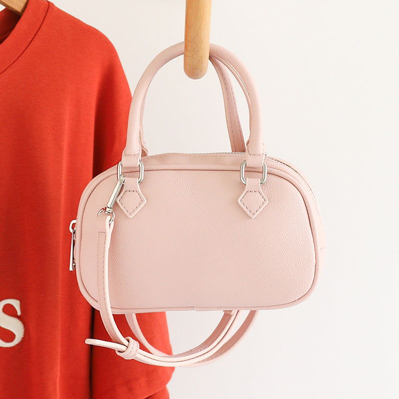 Women's Retro Simple Portable Boston Solid Color High Sense Soft Leather Women's Messenger Bag