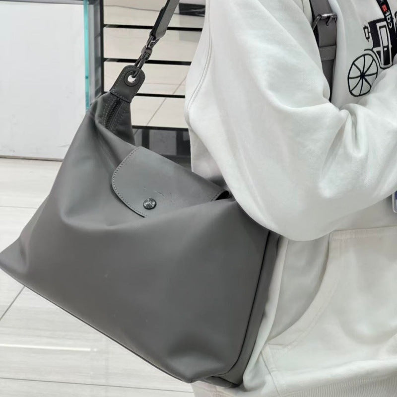 Dragon Inlaid Large Capacity Totes Commuter Soft Leather Handbags