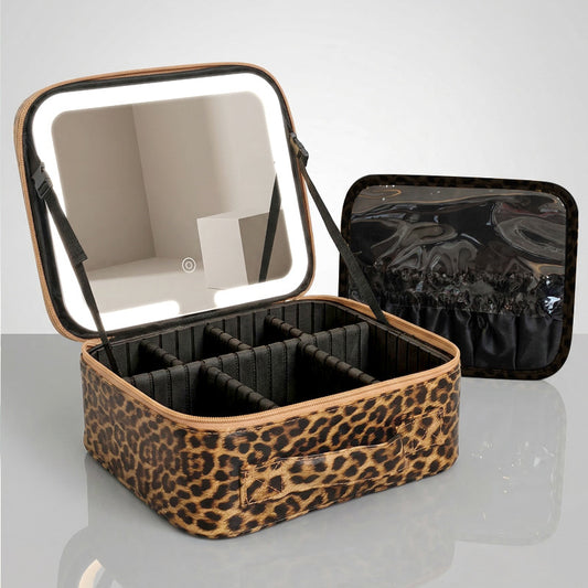 Print With Light Mirror Storage Portable Large Makeup Bag