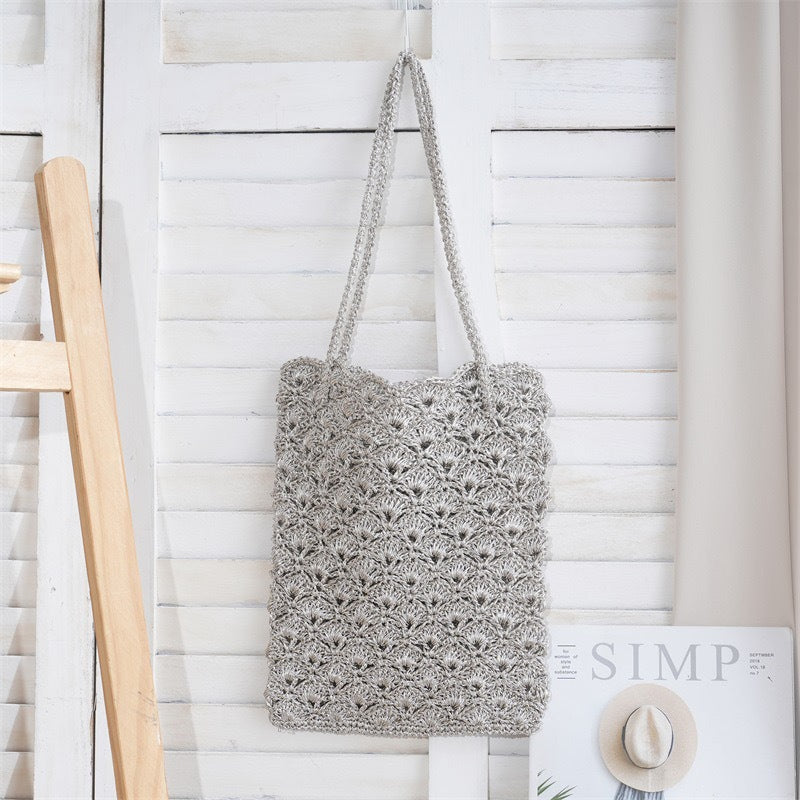 Women's Shell Crocheted Exquisite Niche Bright Sier Women's Shoulder Bag