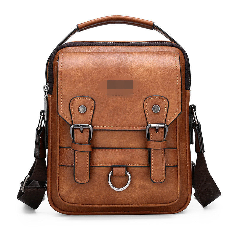 Men's Leather Vintage Fashion Vertical Pouch For Men's Messenger Bag