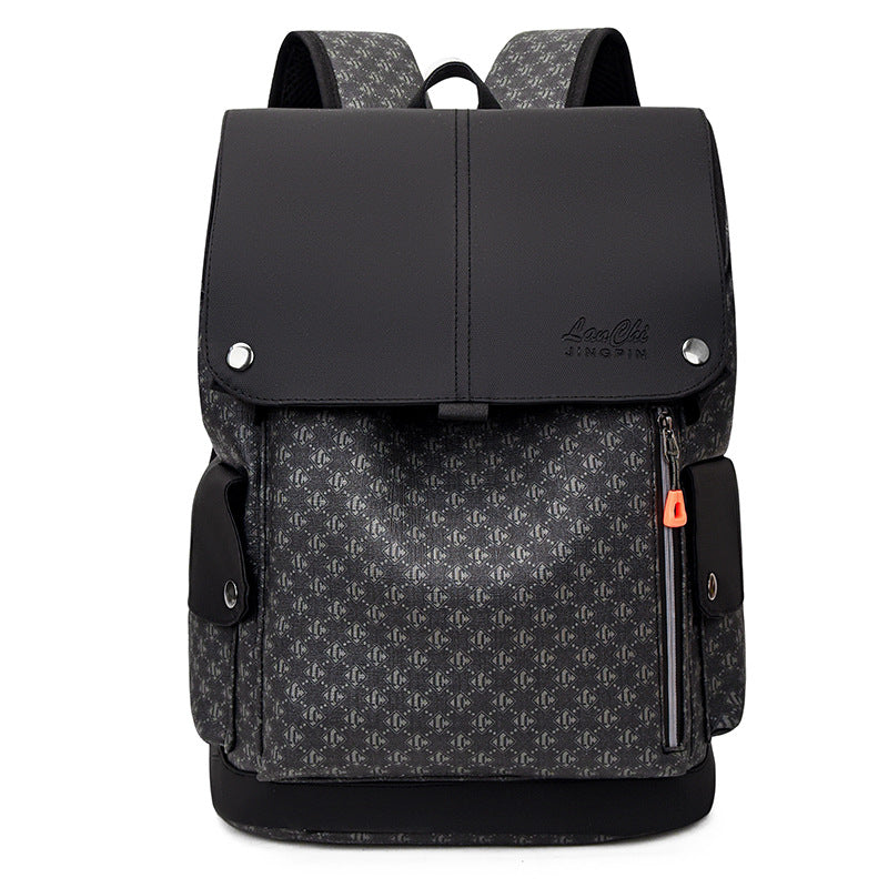 Men's Trendy Printing Business Commute Computer Large Leisure Backpack