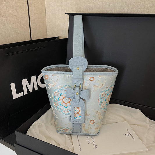 Material Bowknot Portable Cloth National Style Gift Bucket Bag