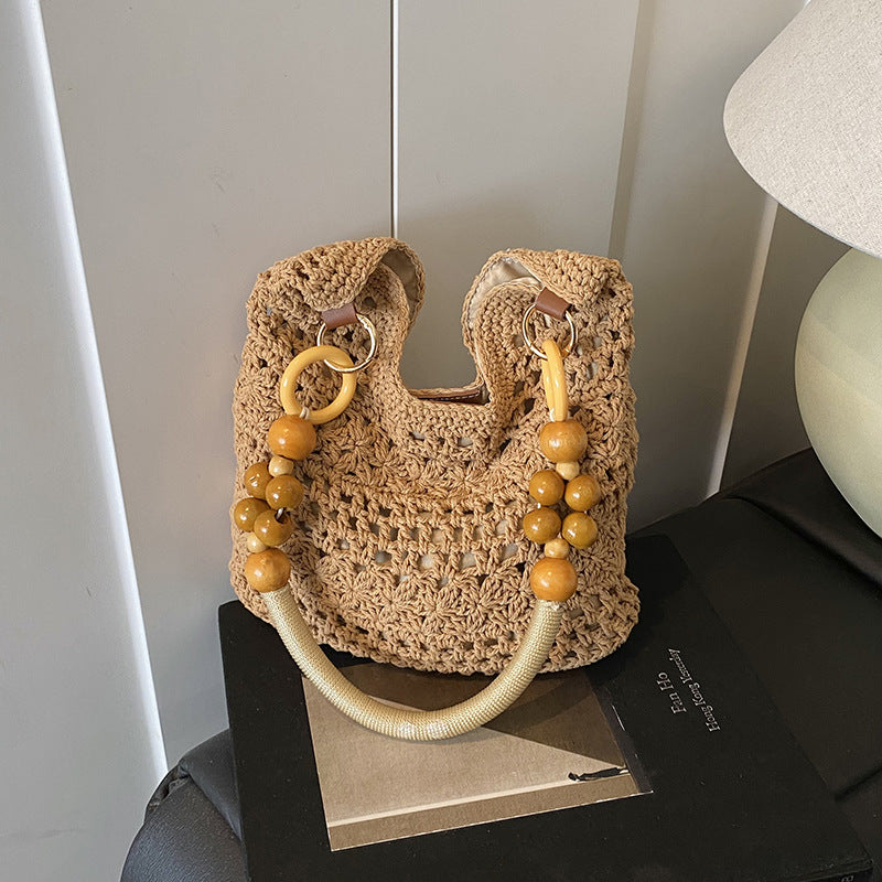 Women's Seaside Straw Summer Large Capacity Underarm Vacation Beach Women's Shoulder Bag