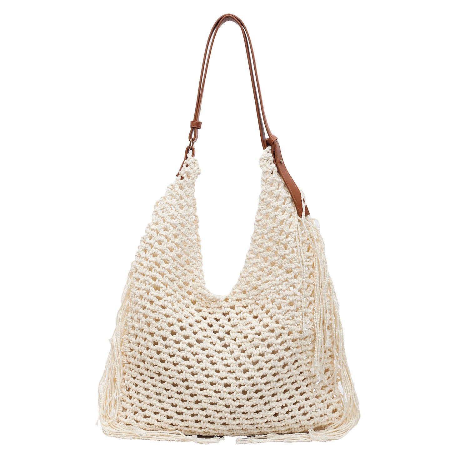 Hollowed Style Popular Handmade Female Tassel Large Capacity Shoulder Bags