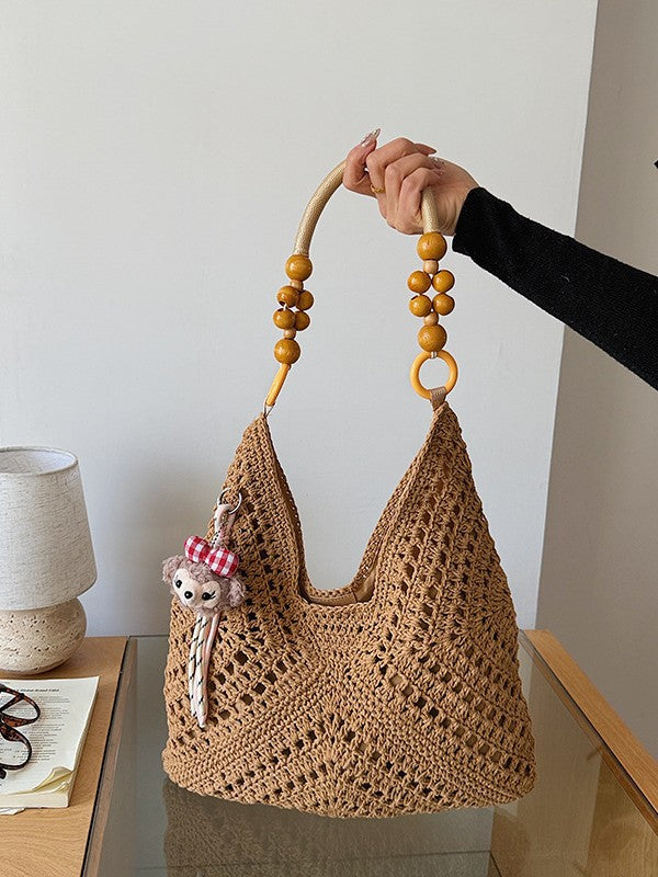 Women's Super Hot Idle Style Woven Straw Large Capacity Bohemian Seaside Bags
