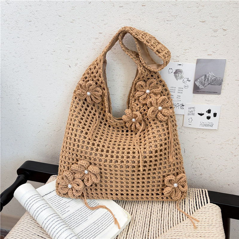 Women's Woven Hand Crocheted Hollow Seaside Daily Women's Messenger Bag