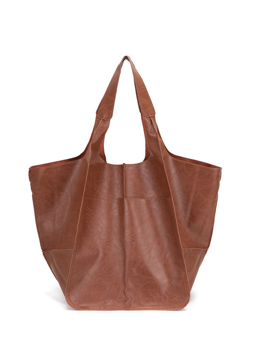 Women's Retro Soft Leather Commuter Wings Style Tote Bag