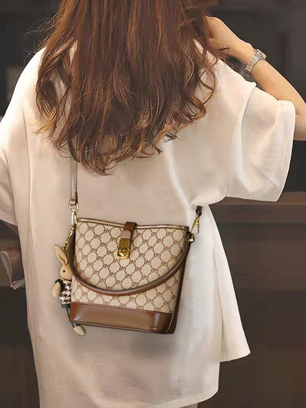 Women's Light Luxury Printed Fashion Portable Texture Bucket Bag