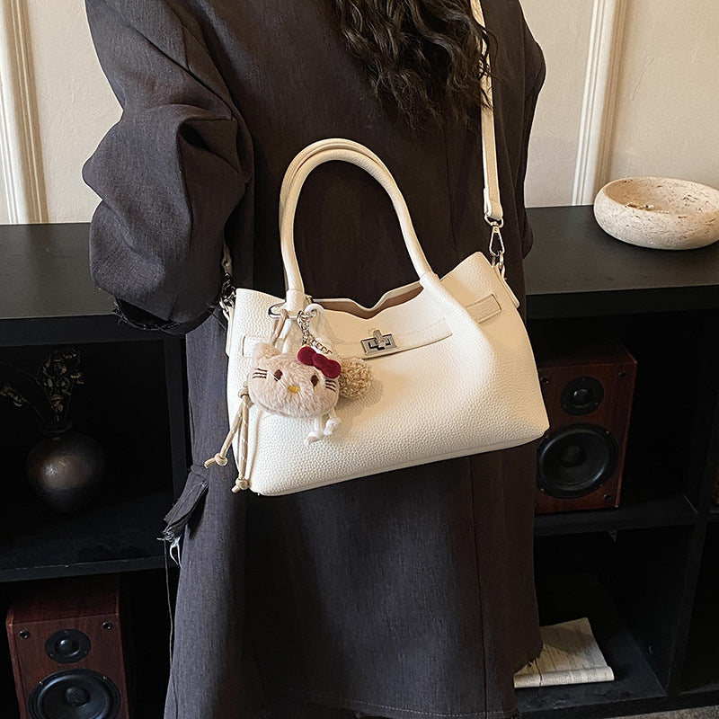 Women's Simple Lychee Pattern High-grade Soft Leather Bags