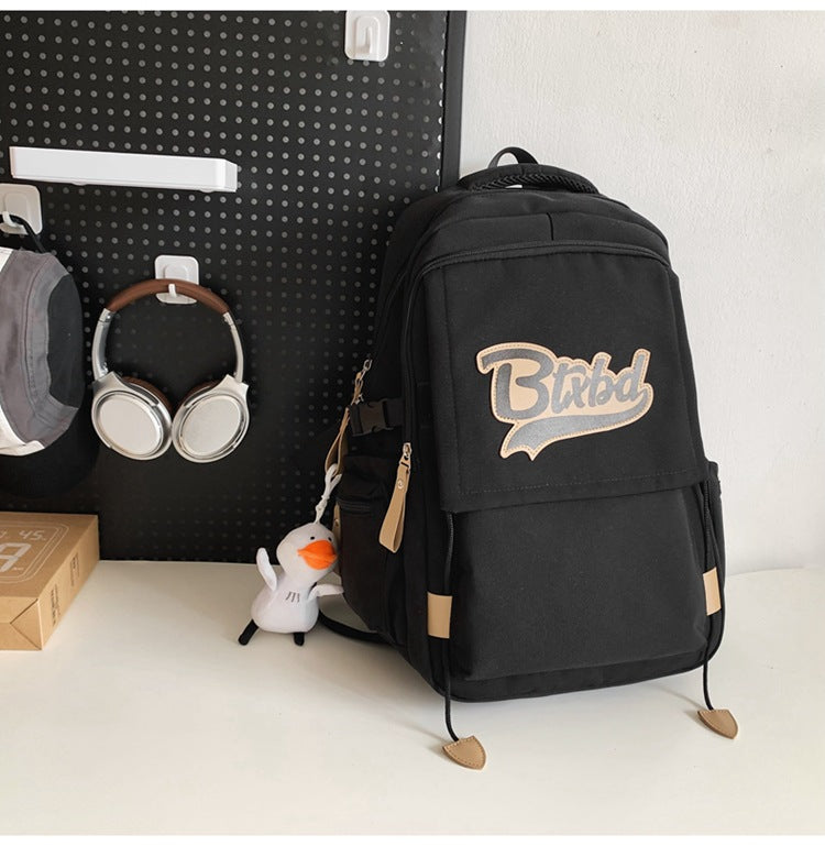 Women's Street Trend Junior's Contrast Color Campus Backpacks