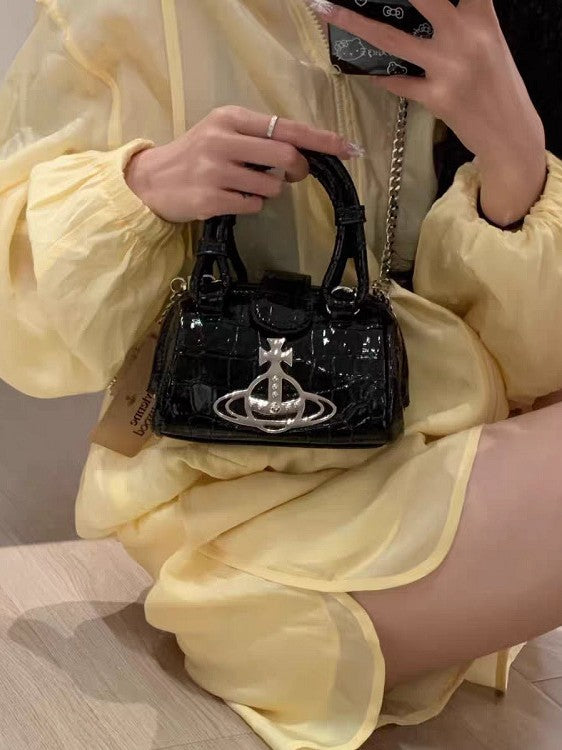 Version Dowager Waste Saturn Portable Chain Mini Crocodile Pattern Bags