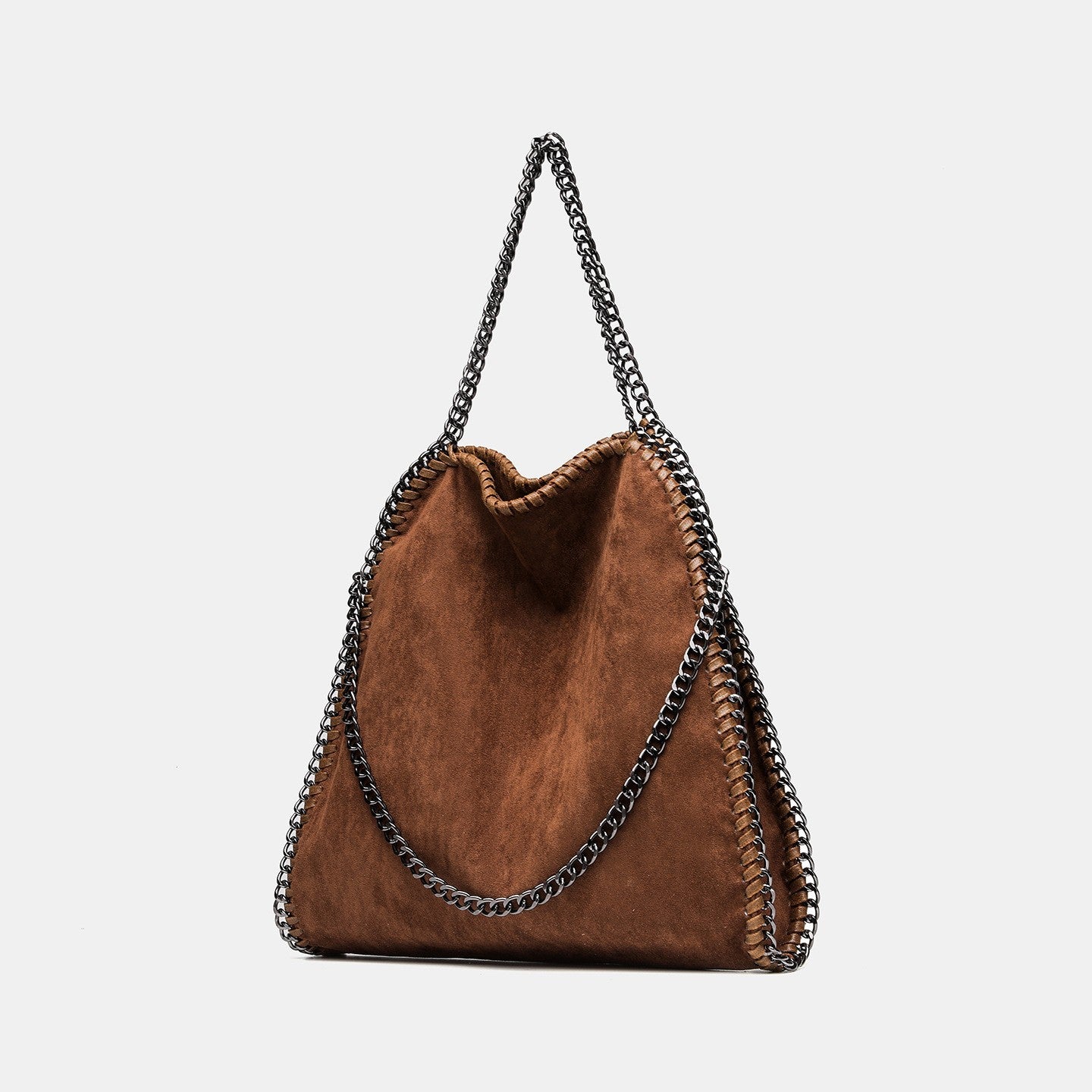 Classy Women's Chain Foldable Portable Suede Tote Bag