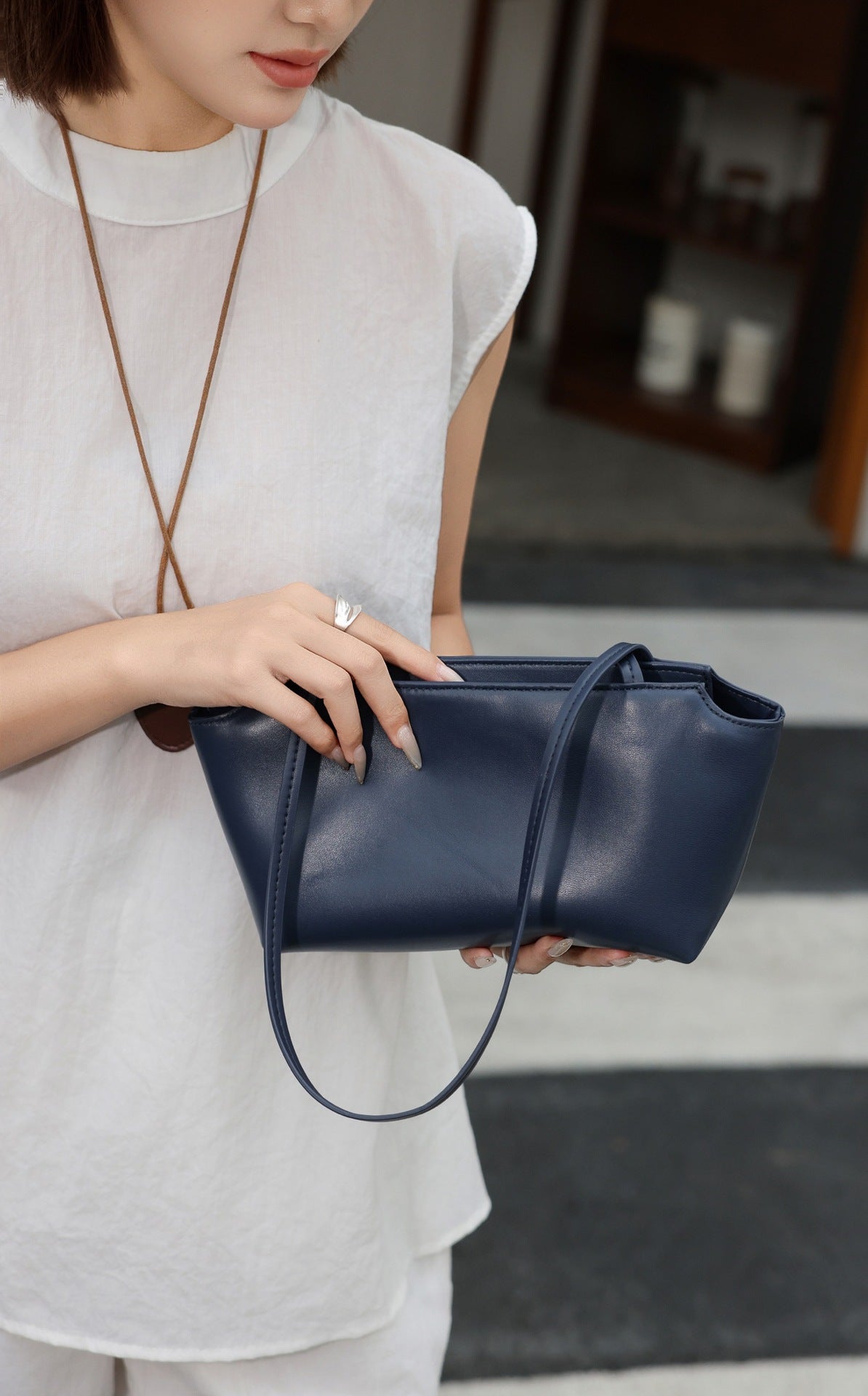 Women's Genuine Leather Sheepskin Commuter Design Underarm Shoulder Bags