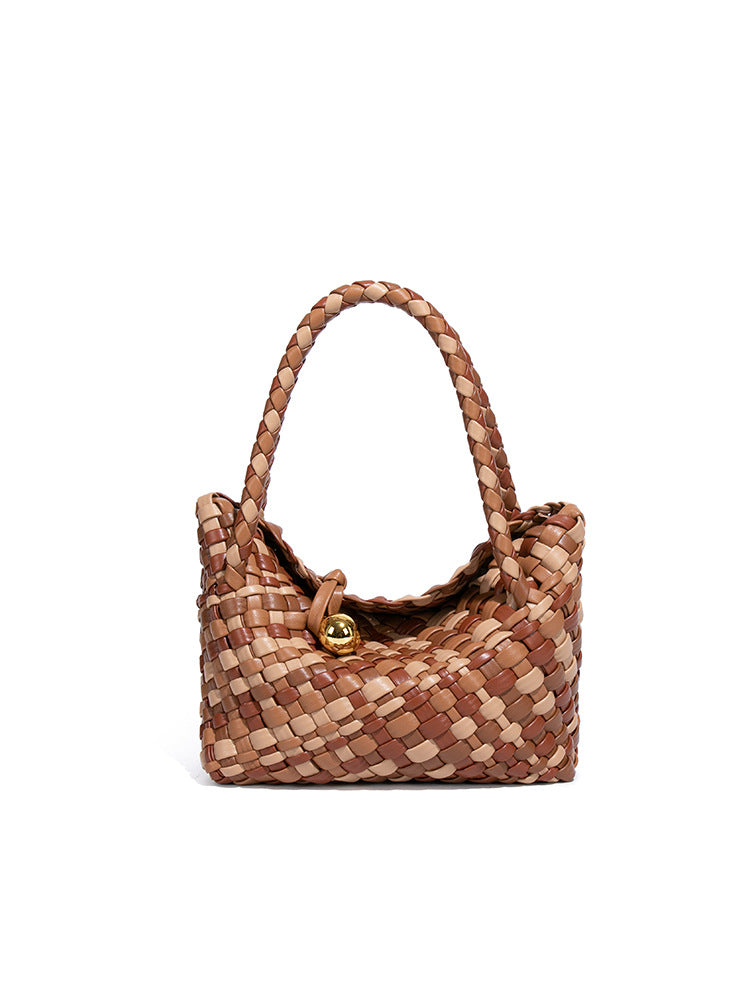 Matching Woven Vegetable Basket Hand-woven French Laziness Large Women's Messenger Bag