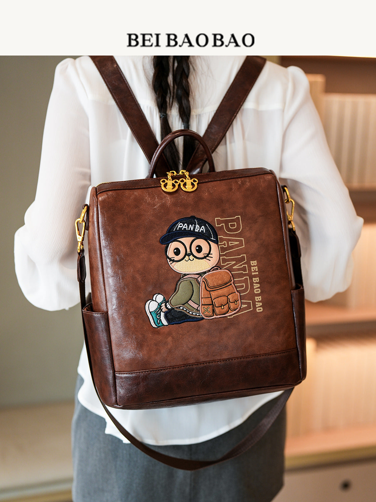 Women's Source Large Capacity Cartoon Cute Shopping College Backpacks