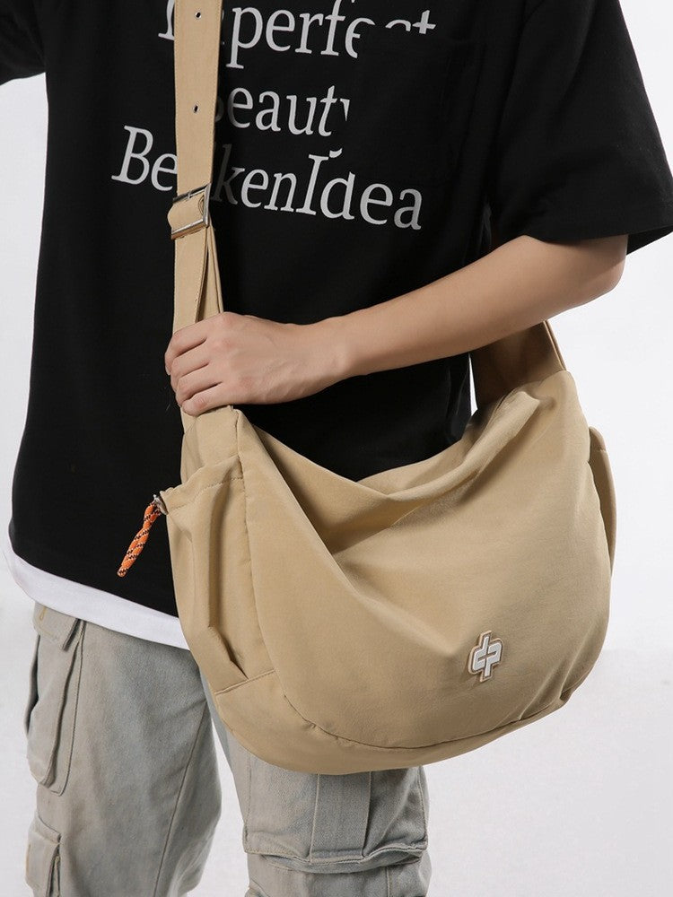 Fashion Green Canvas Solid Color Zipper Closed Design Commuter Large Men's Messenger Bag
