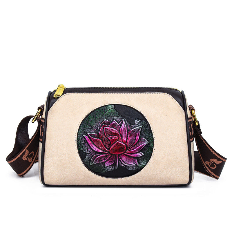Women's Ethnic Style Embossed Painted Mother Trendy Fashion Bags