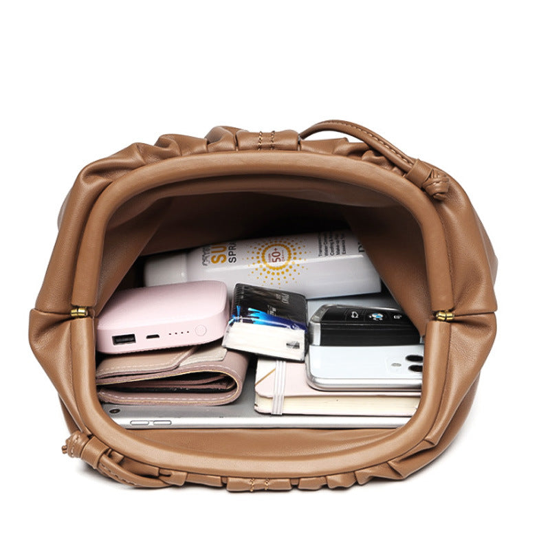 Women's Elegant High-grade Drawstring Cloud Large Capacity Waterproof Clutch Fashion Women's Messenger Bag