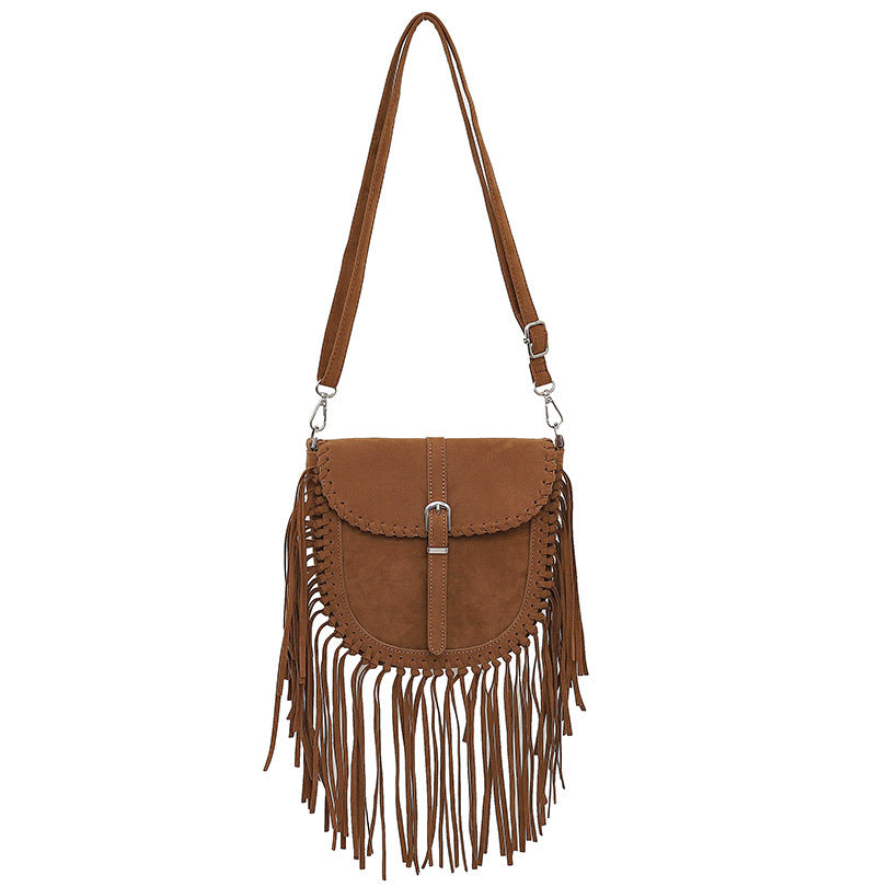 Women's Handmade Suede Saddle Retro Ethnic Style Women's Messenger Bag