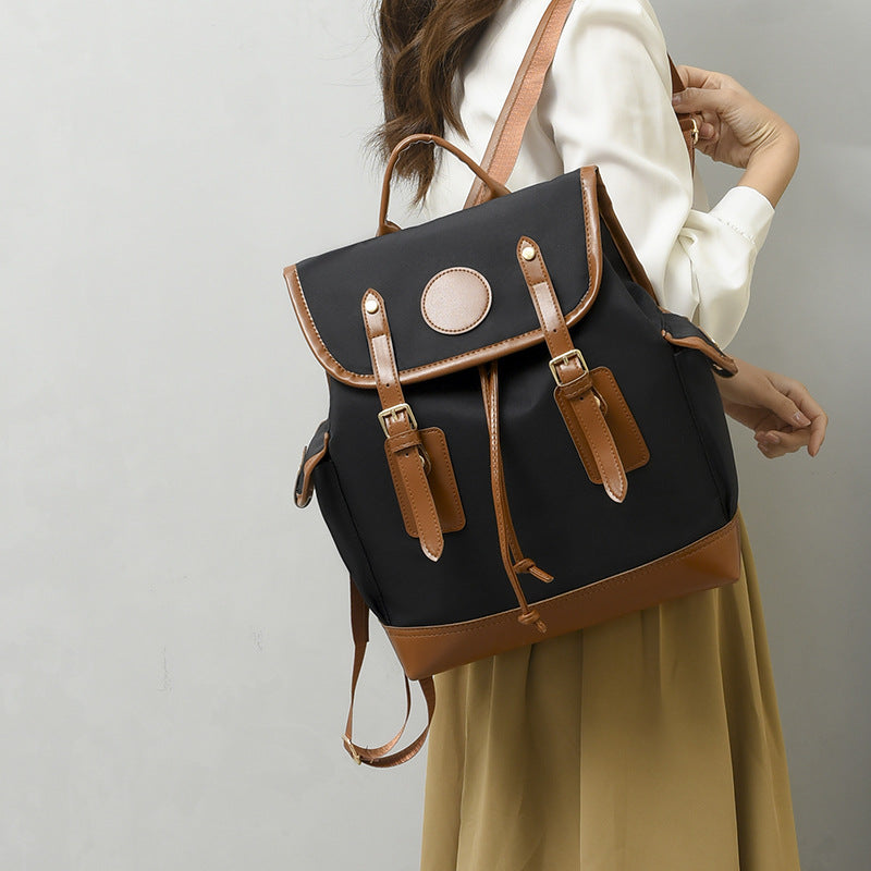 Women's Western Style Contrast Color Portable High-grade Large Capacity Fashion Bucket Bags