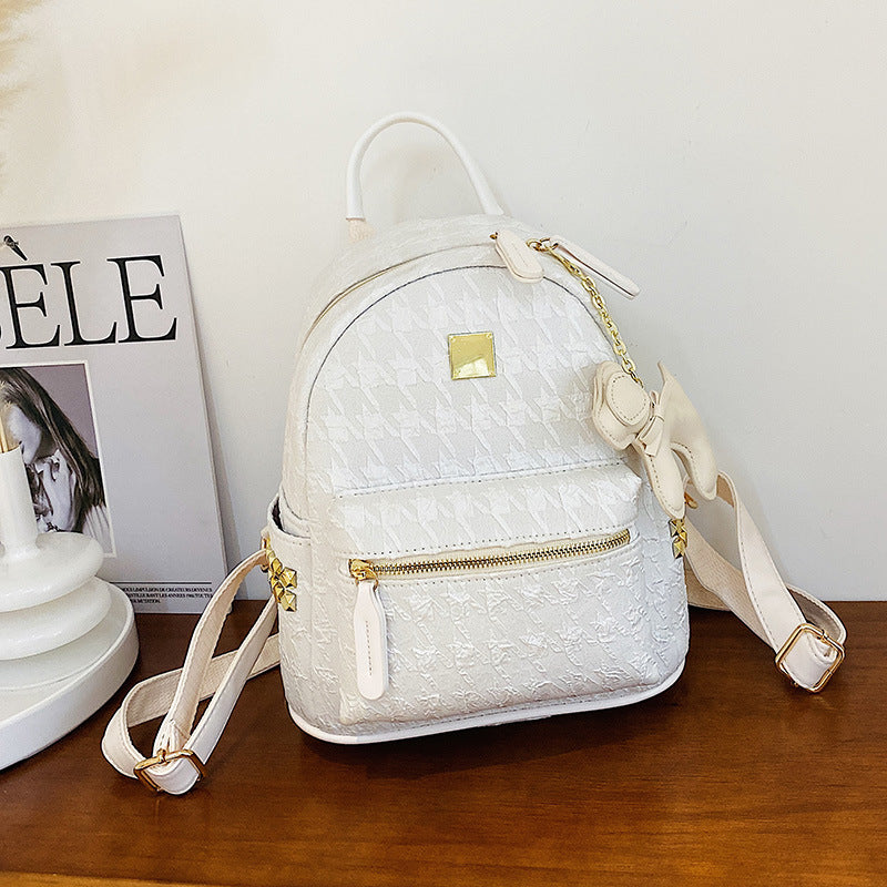 Women's Color Matching Fashion Cute Pendant Commuter Women's Backpack