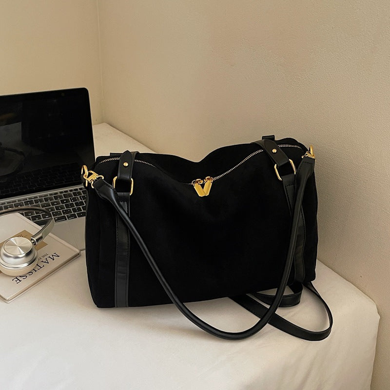 Loose Suede Large Capacity Pillow Niche Retro Women's Messenger Bag