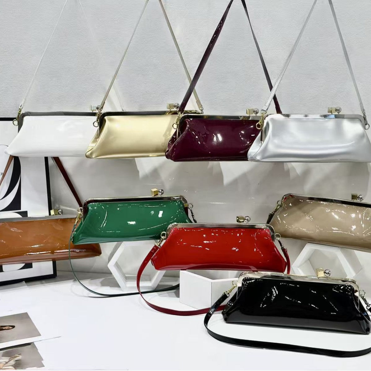 Women's Mirror Baguette Clutch Dress Garment Dinner Women's Shoulder Bag