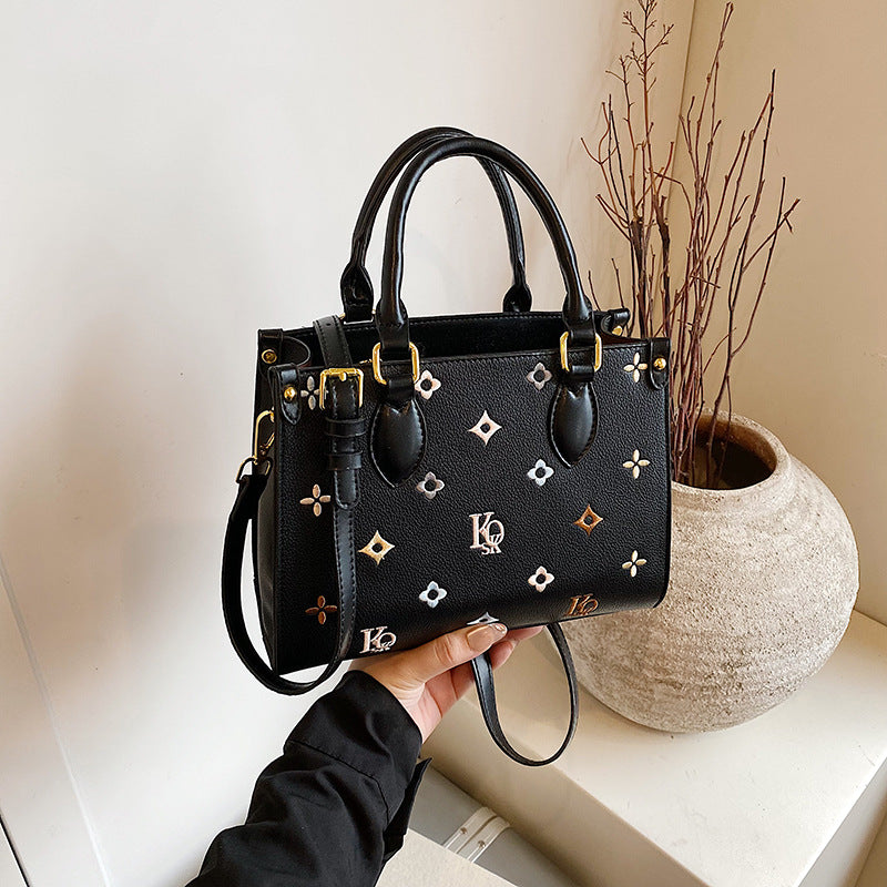 Popular Super Embroidered Good-looking Contrast Color Cute Small Square Bags