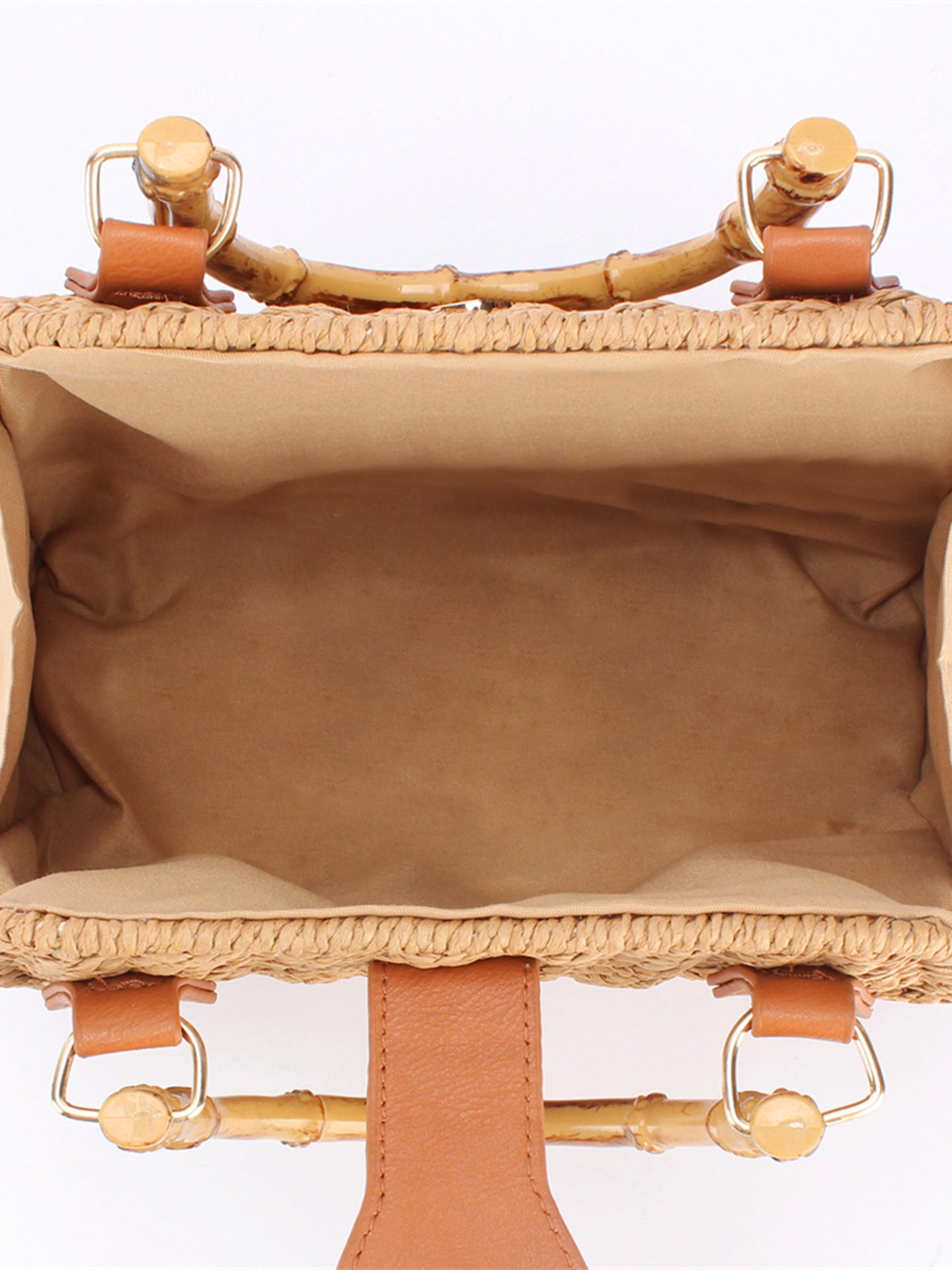 Retro Artistic Idyllic Style Premium Woven Imitation Bamboo Everyday Joker Women's Messenger Bag